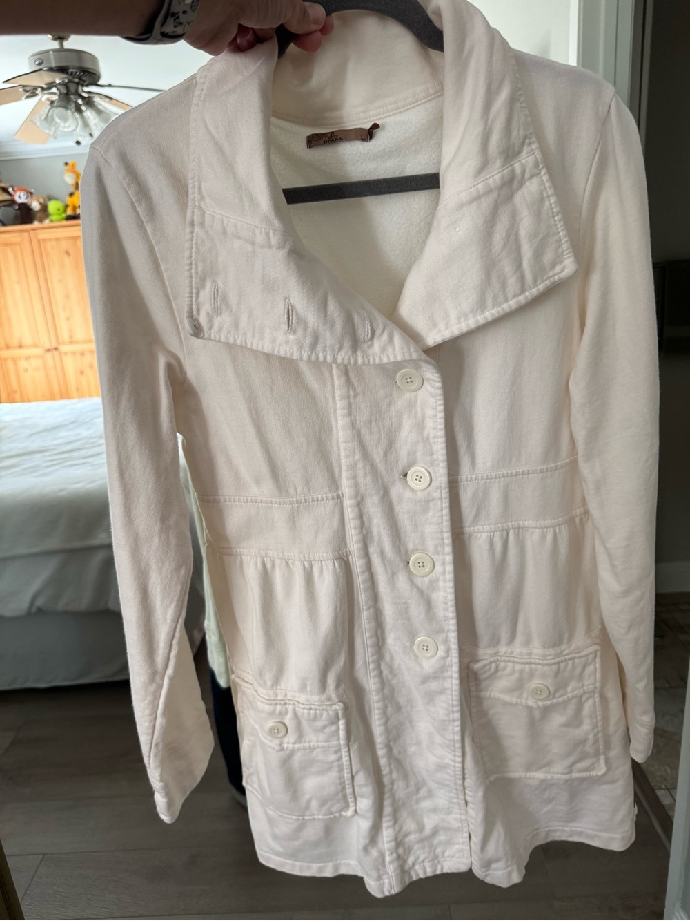Prana Cream Button-Front Utility Jacket